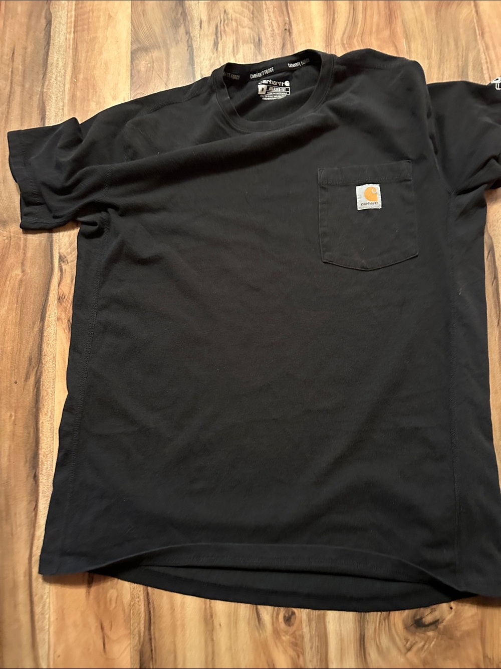 Carhartt Black Short-Sleeve Pocket Tee with Logo Patch